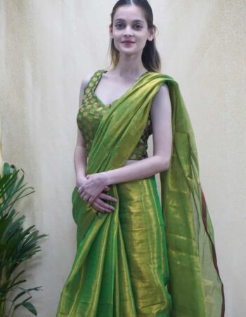 Pure-Tissue-Silk-Sarees-Lightweight-Green-two