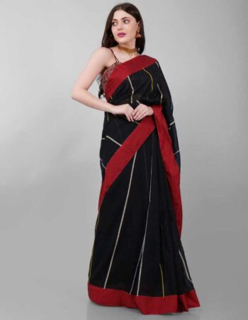 Black-Jamdani-Saree-Khadi-Cotton-Handloom-four