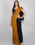 Black-Mustard-Yellow-Saree-Handloom-ONE