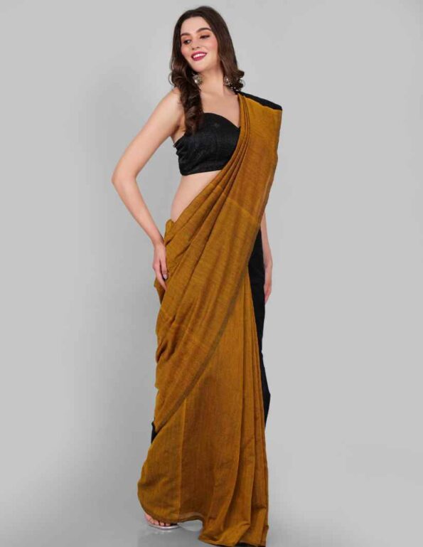 Black-Mustard-Yellow-Saree-Handloom-SIX