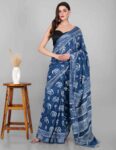 Plain-Linen-Sarees-Blue-Handloom-Saree-ONE